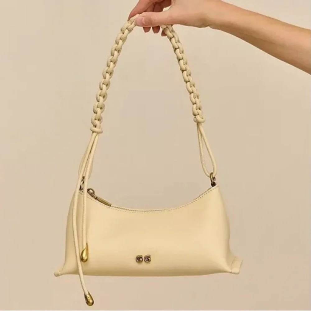 Cult Gaia Osa Shoulder Purse Hand Bag Leather Buttercream Yellow $498